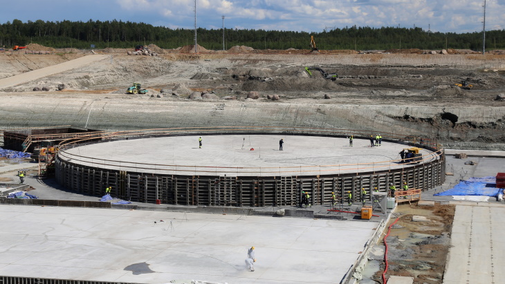 Základová deska osmého bloku Leningradské jaderné elektrárny (zdroj Rosatom).