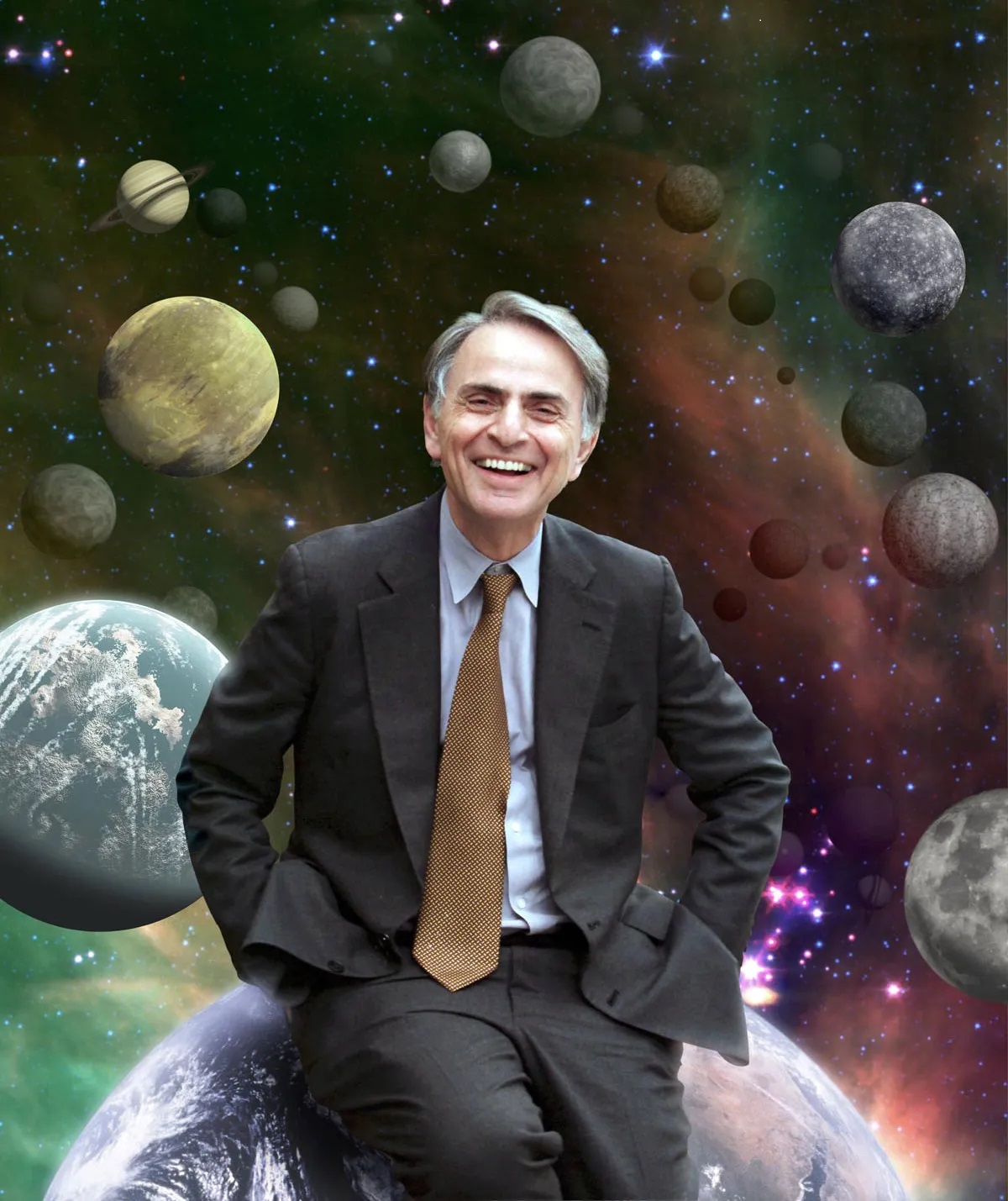 Carl Sagan, astronom. Kredit: C.Sagan.