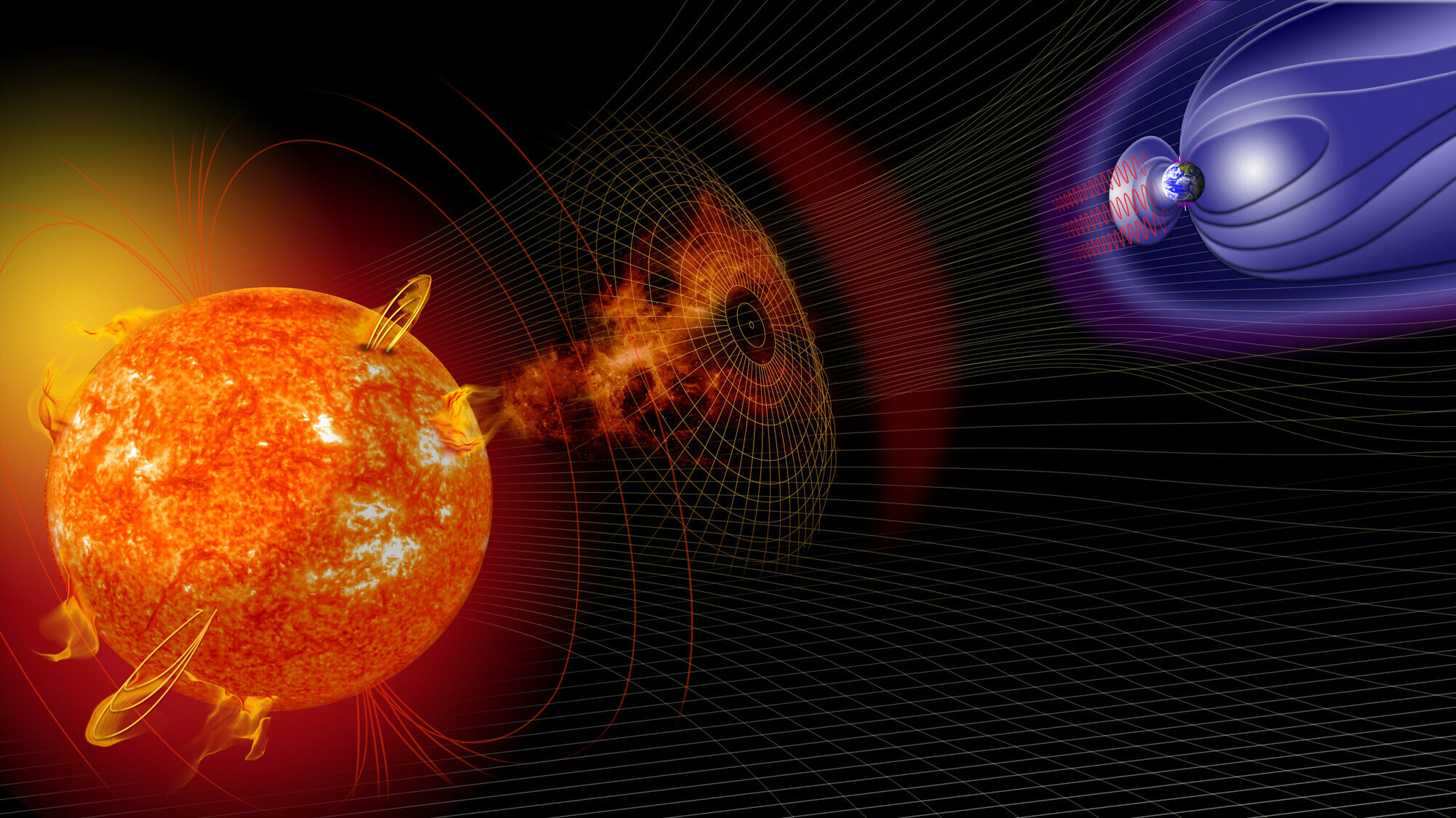 Slunce dovede zazlobit. Kredit: NASA.