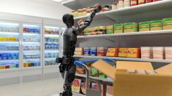 Humanoid v supermarketu. Kredit: Pudu Robotics.