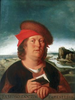 Paracelsus, vlastním jménem Philippus Aureolus Theophrastus Bombastus von Hohenheim, (1493  – 1541 Salcburk). Alchymista, astrolog a lékař. Kredit: Quentin Massys